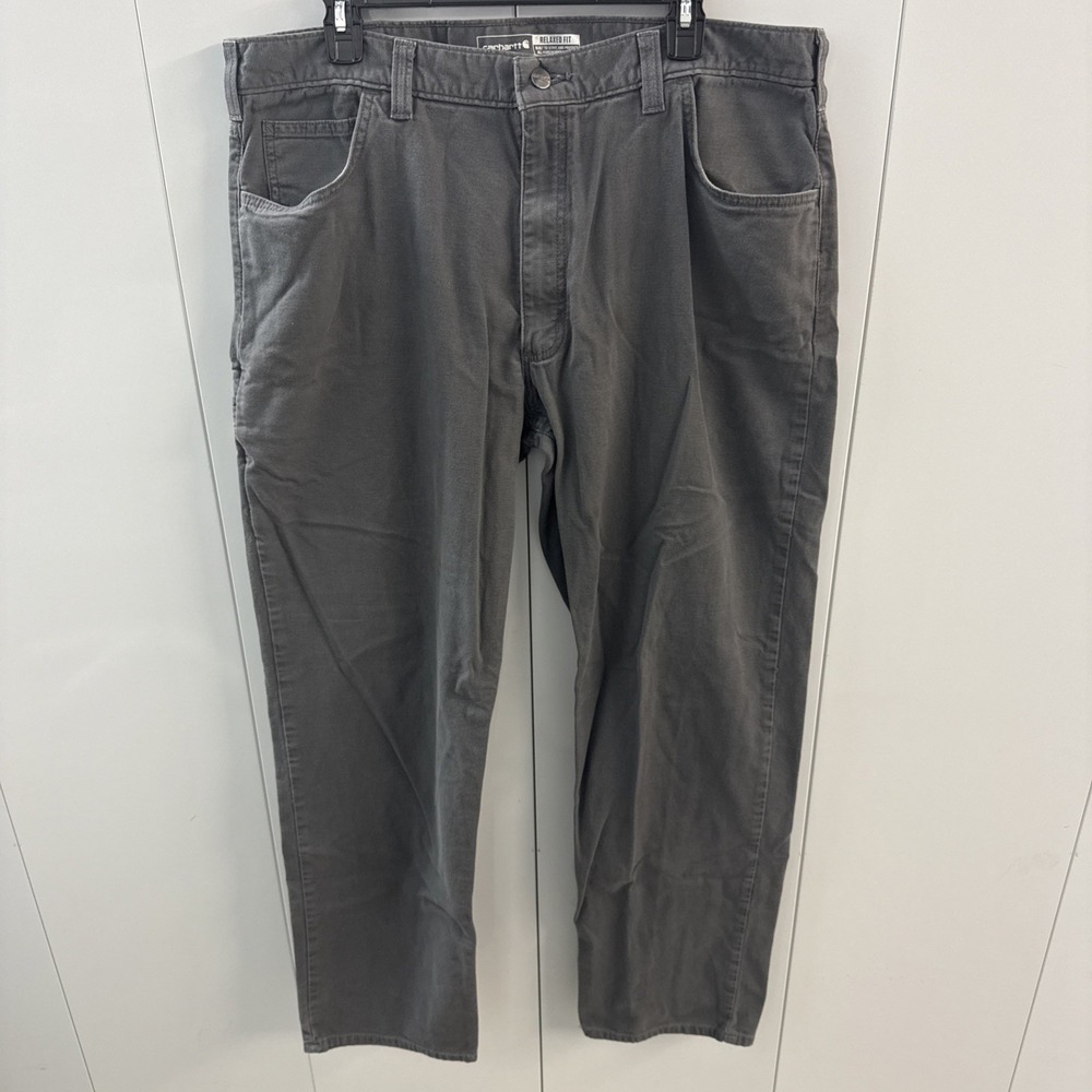Carhartt Pants Men's 40x34 102517-039 Relaxed Fit Canvas Work Pants Gray